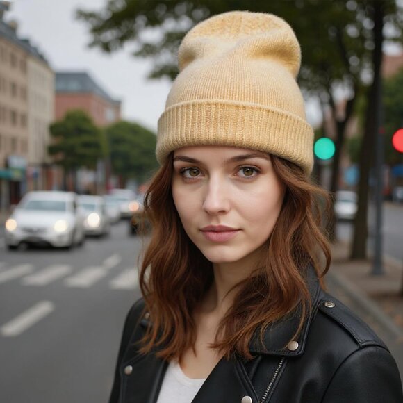 Men's 3-pack Red Beige Yellow Spring Summer Autumn Winter Slouchy Beanies Hats - Picture 7 of 9